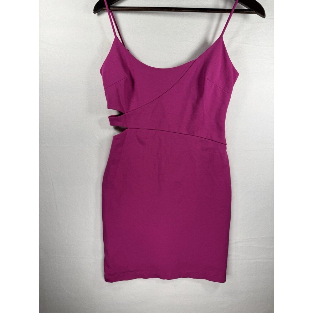 Guess Bodycon Cut Out Asymmetrical Mini Dress Small PINK - Picture 10 of 11